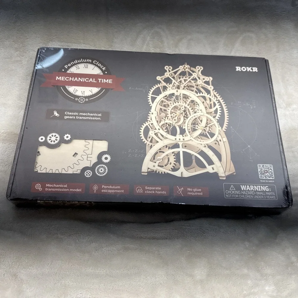 ROBOTIME ROKR Pendulum Clock Mechanical Wooden Model Kit LK501‎